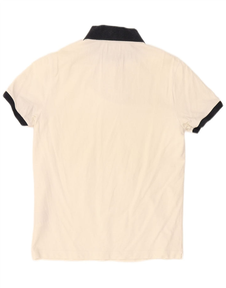 Moncler Slim-Fit-Poloshirt für Herren aus mittelweißer Colourblock-Baumwolle