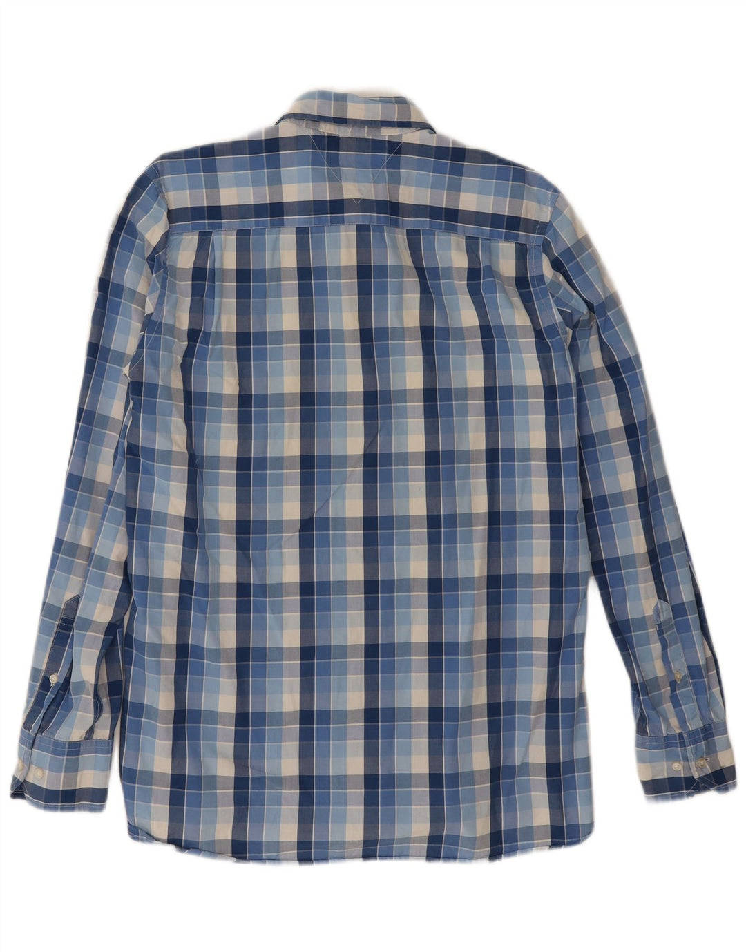 Tommy Hilfiger Herren-Hemd mit individueller Passform, Größe 15 1/2 16, mittelblau kariert