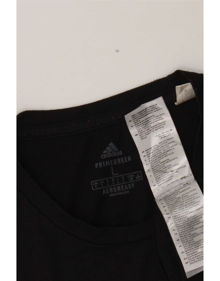 Adidas Herren Aeroready Graphic Top Langarm Large Schwarz Polyester