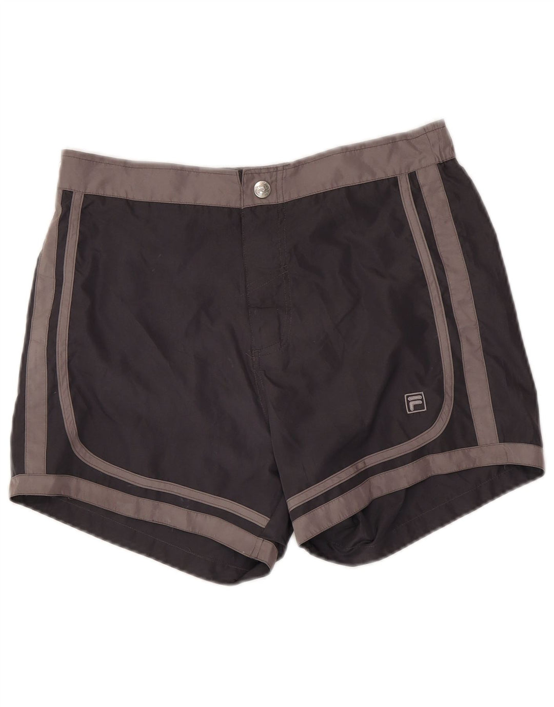 FILA Herren-Badeshorts, klein, schwarzes Farbblock-Polyester