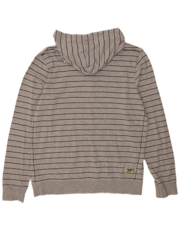 Mossimo Herren Kapuzenpullover XL grau gestreift aus Baumwolle
