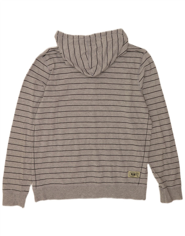 Mossimo Herren Kapuzenpullover XL grau gestreift aus Baumwolle