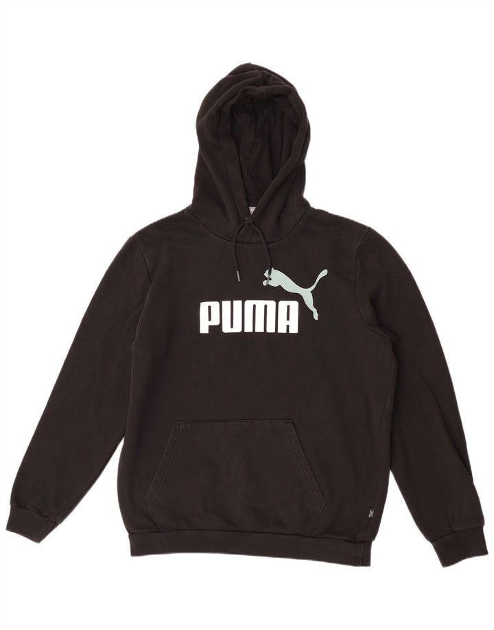 Puma Herren Grafik-Hoodie-Pullover aus mittelschwarzer Baumwolle