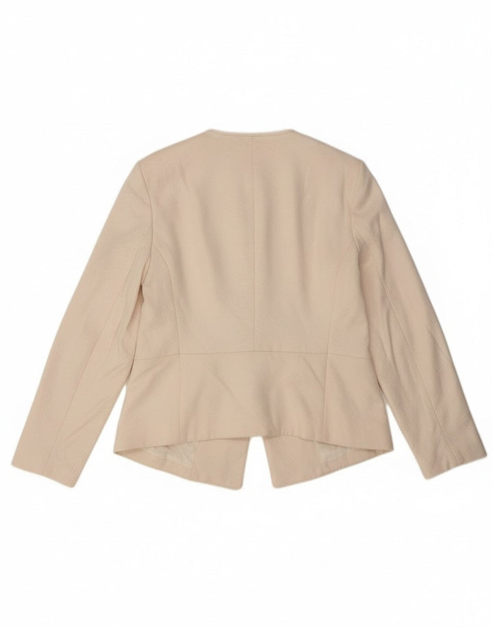 Offene Blazerjacke für Damen von Topshop, Gr. 44, groß, cremefarben, mit Tiermuster