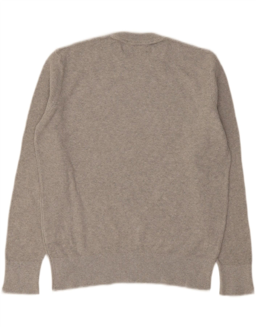 Zara Herren-Pullover mit Rundhalsausschnitt, Größe S, graue Baumwolle