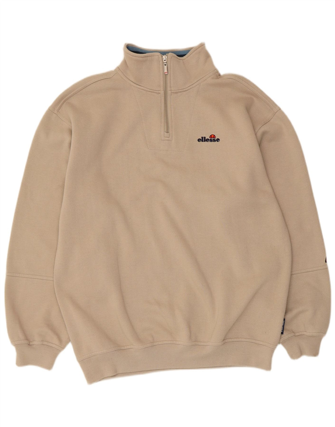 Ellesse Herren-Sweatshirt mit Reißverschluss am Hals, mittelbeigefarbenes Polyester