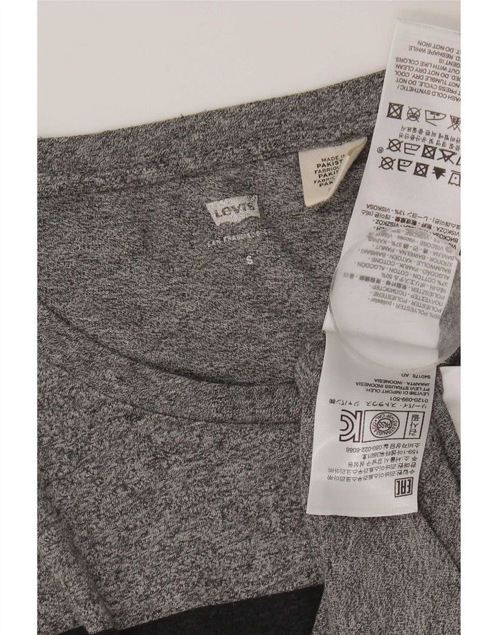 Levi's Damen-T-Shirt mit Grafik, UK 10, Größe S, grau geflecktes Polyester