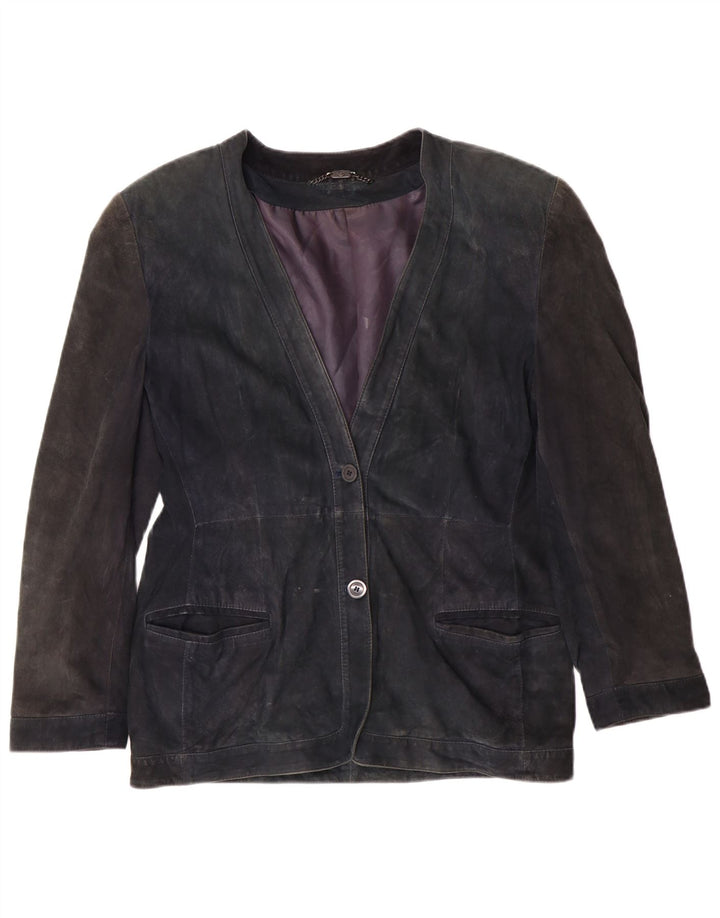 Nazareno Gabrielli Damen Wildlederjacke IT 44 Medium Navy Blue