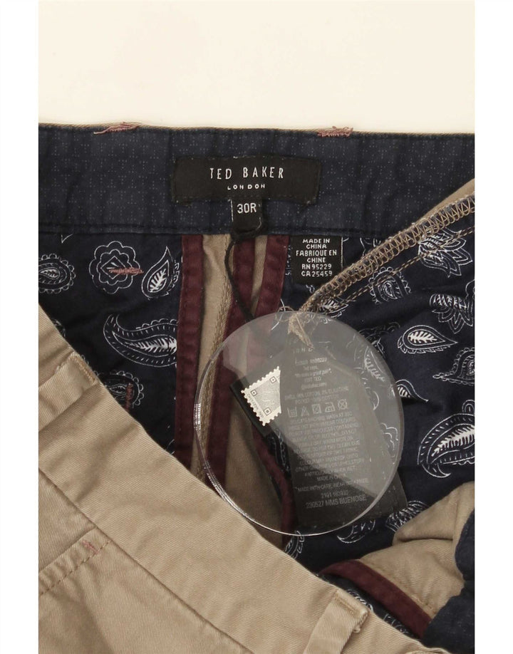 Ted Baker Herren-Chino-Shorts, W30, mittlere Khaki-Baumwolle