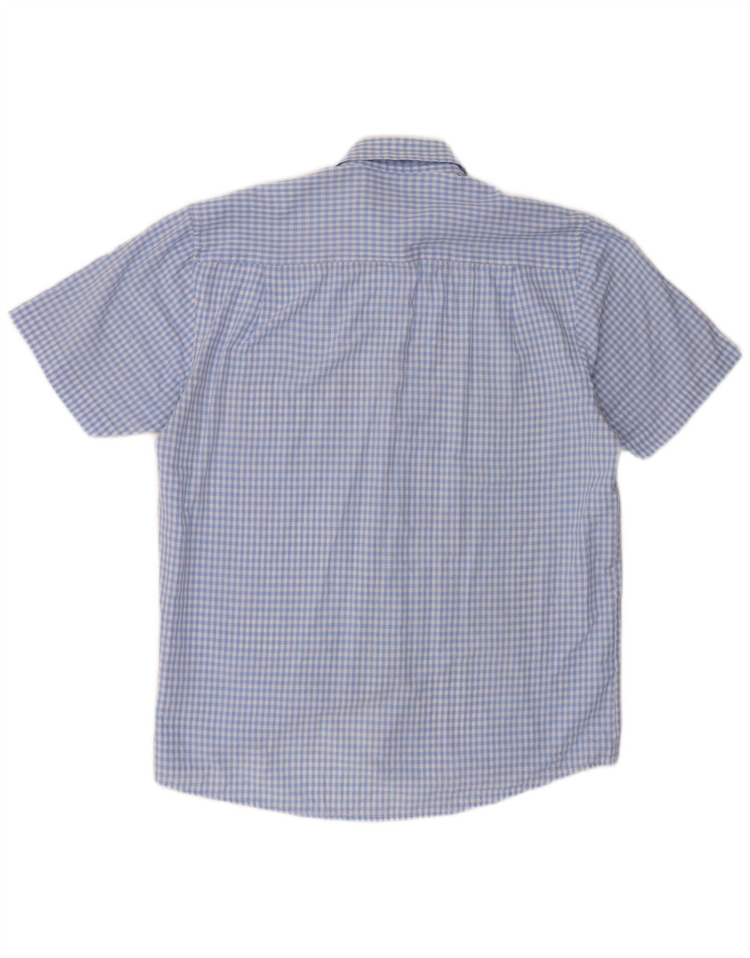 Pierre Cardin Herren-Kurzarmhemd mit normaler Passform, großes blaues Gingham-Muster
