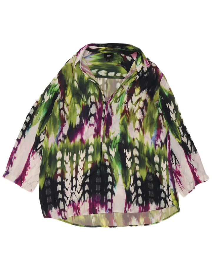Mossimo Damen-Hemdbluse, UK 16, groß, mehrfarbig, Batik-Polyester