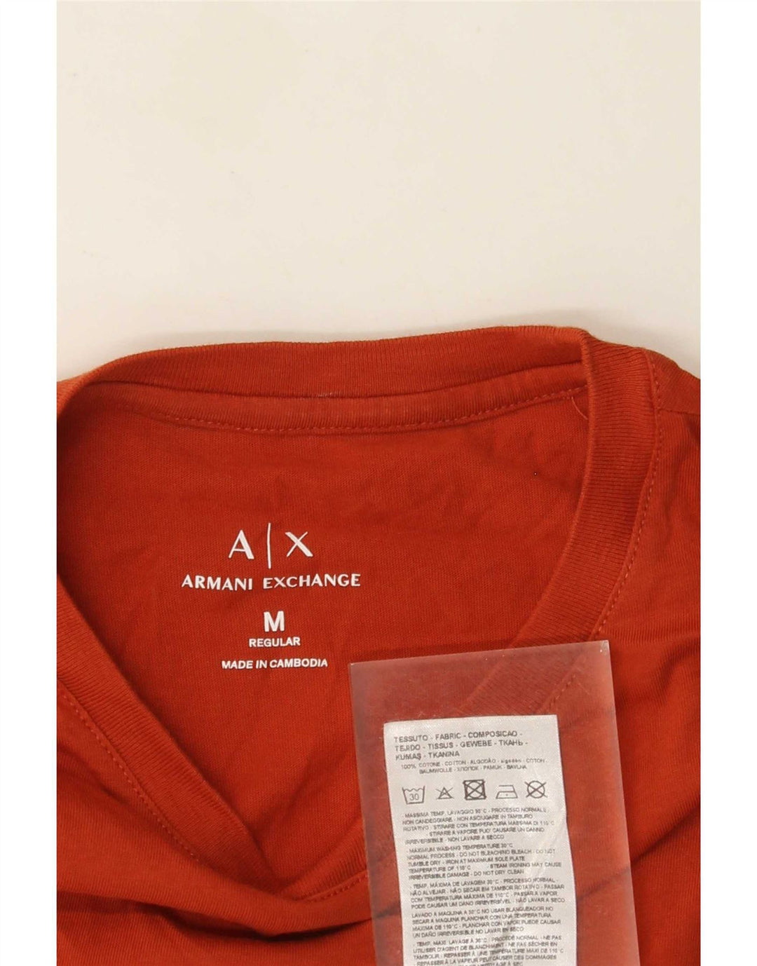 Armani Exchange Herren-T-Shirt mit normaler Passform, mittelorange Baumwolle