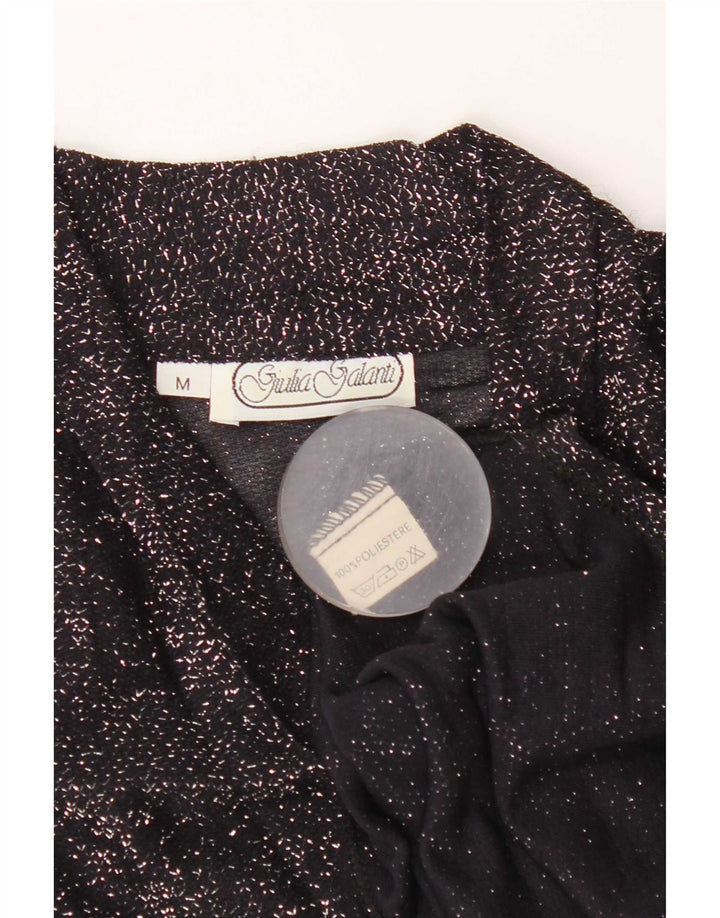 Giulia Galanti Damen Langarm-Blusenoberteil UK 14 Medium Schwarz meliert
