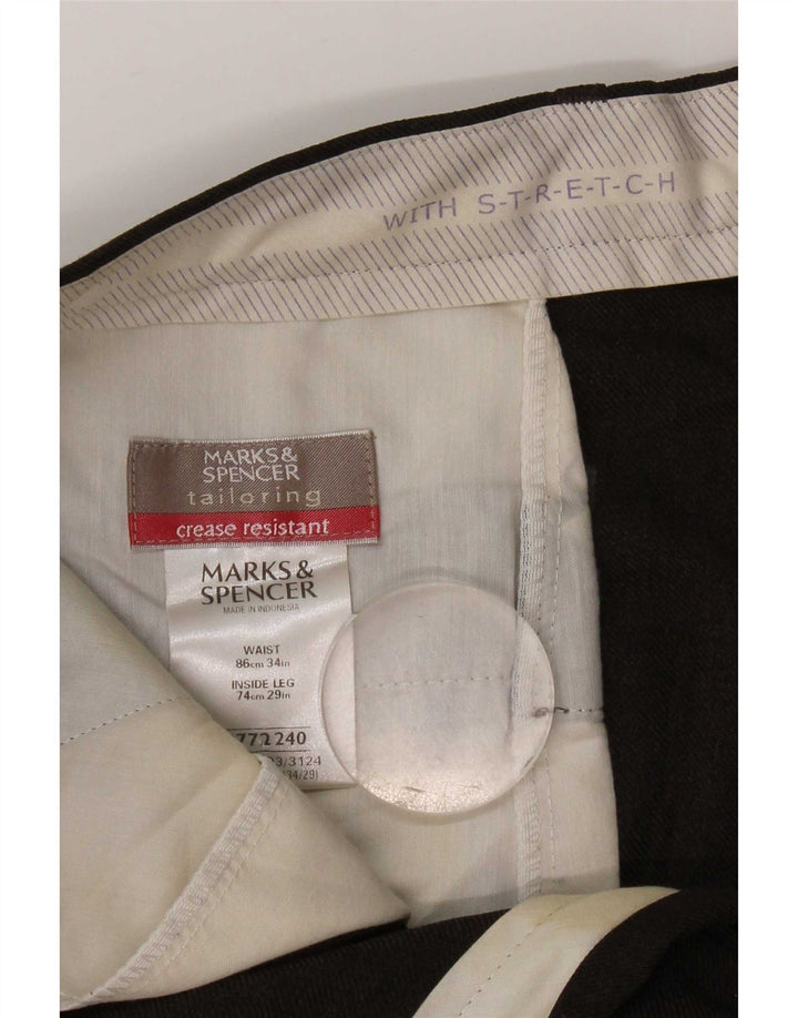 Gerade Herren-Chinohose von Marks & Spencer, W34, L29, braun, Polyester