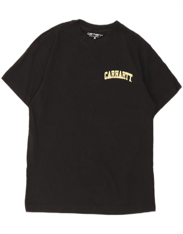 Carhartt Herren Grafik-T-Shirt-Oberteil aus mittelschwarzer Baumwolle