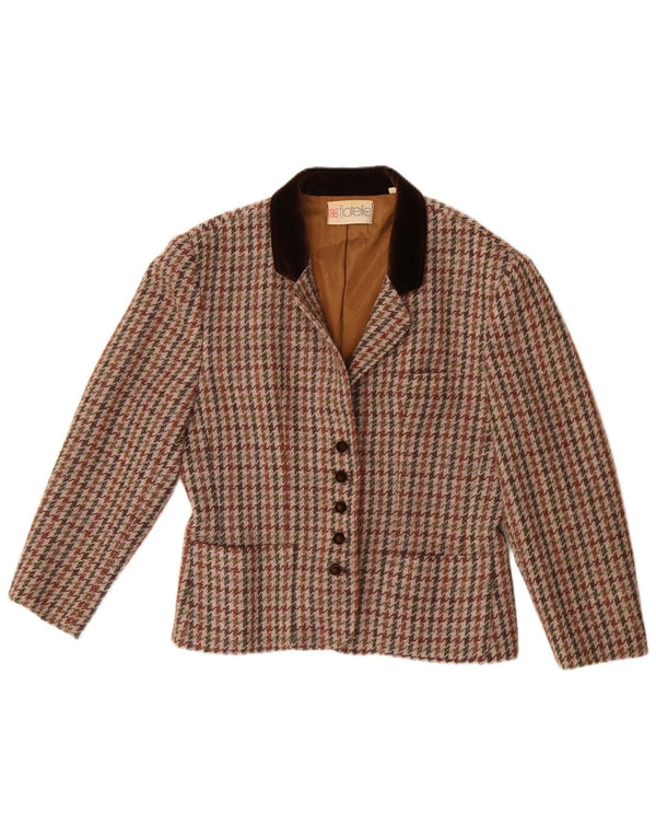 Vintage Womens 5 Button Blazer Jacket IT 46 Large Multicoloured Houndstooth