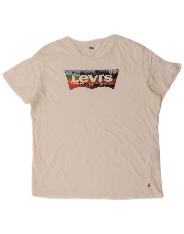 Levi's Herren-T-Shirt mit Grafik, XL, weiße Baumwolle