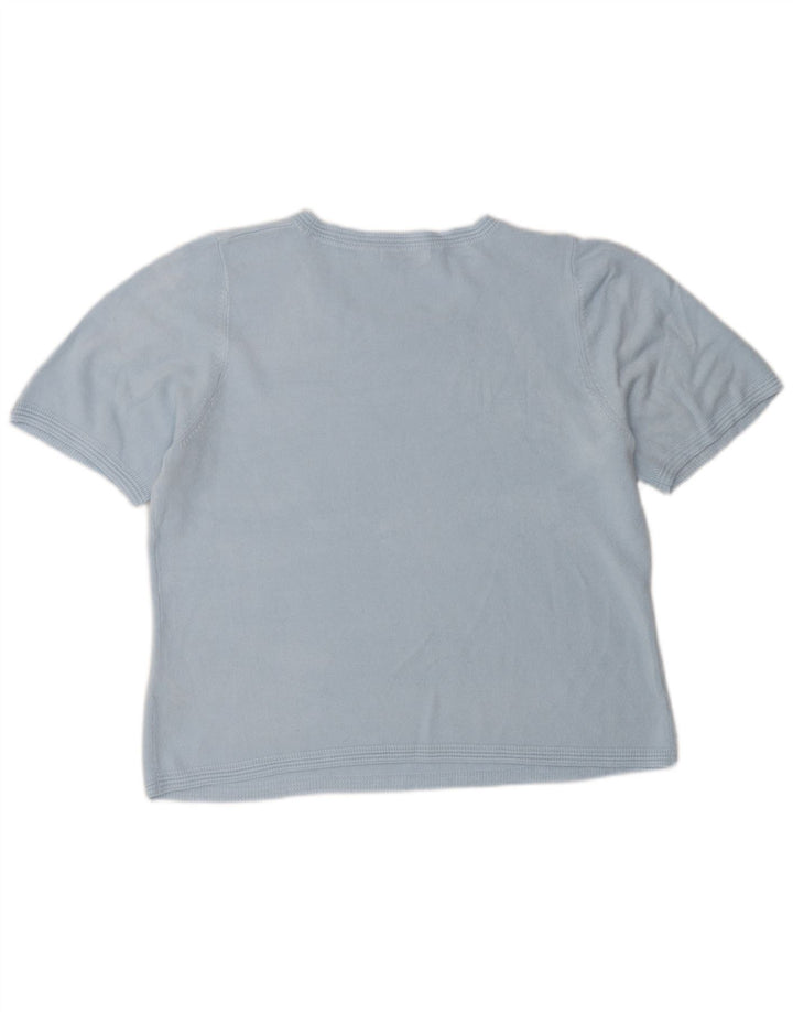Marks & Spencer Damen Bluse Top UK 16 Large Blau Acryl