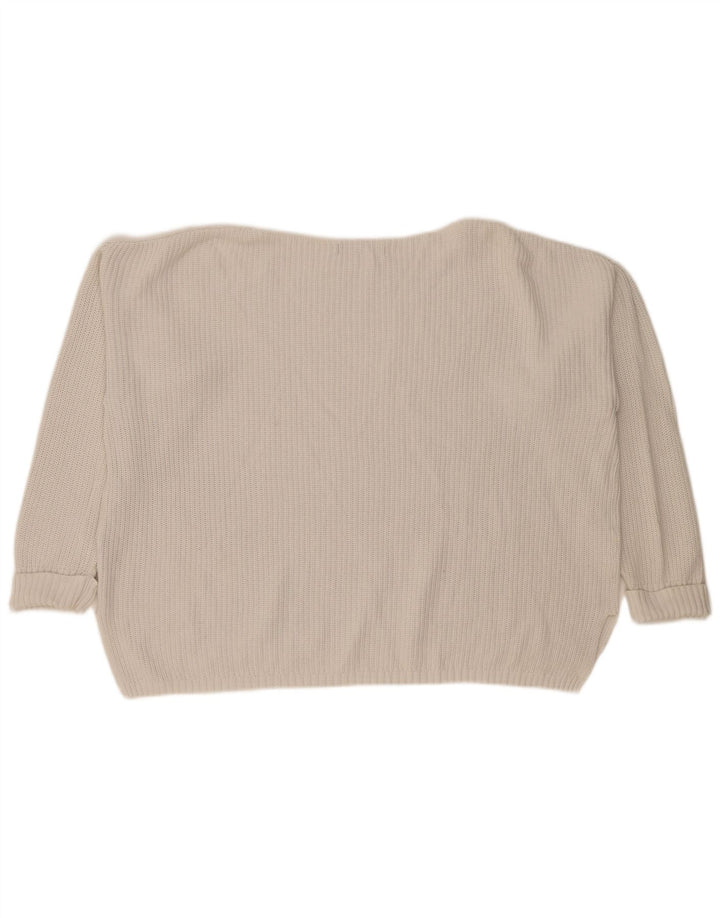 Marks & Spencer Damen-Pullover, übergroß, Rundhalsausschnitt, Gr. 18, XL, Weiß