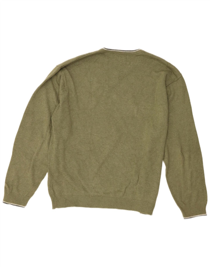 Chaps Herren-Pullover mit V-Ausschnitt, reguläre Passform, XL, grüne Baumwolle