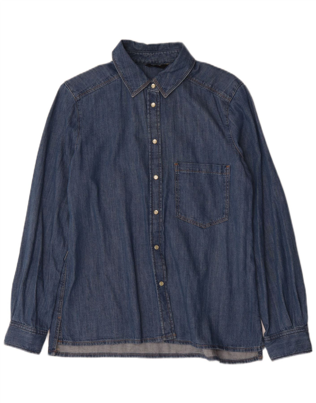 Vintage Damen Jeanshemd UK 16 Groß Blau