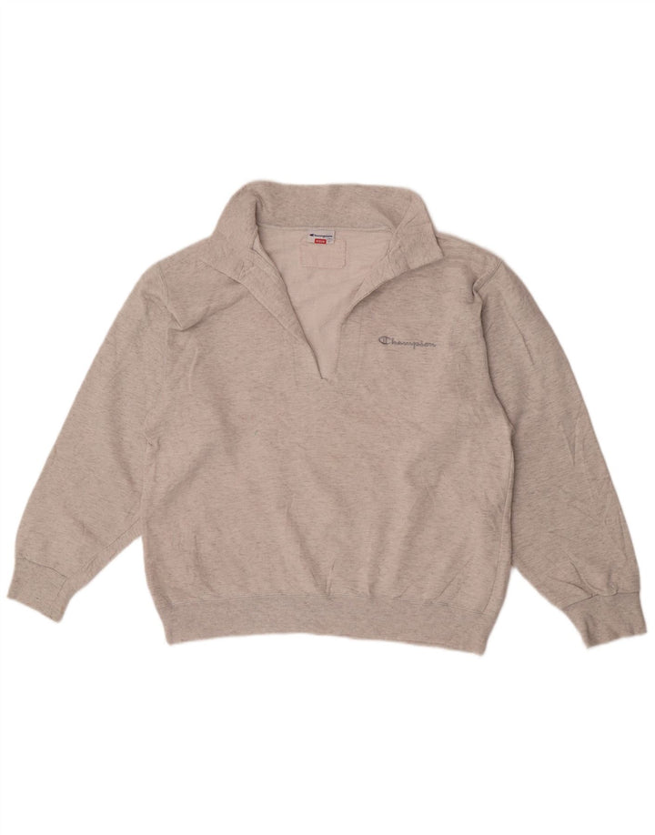 Champion Womens Loose Fit Sweatshirt Pullover UK 14 Mittelgrau meliert
