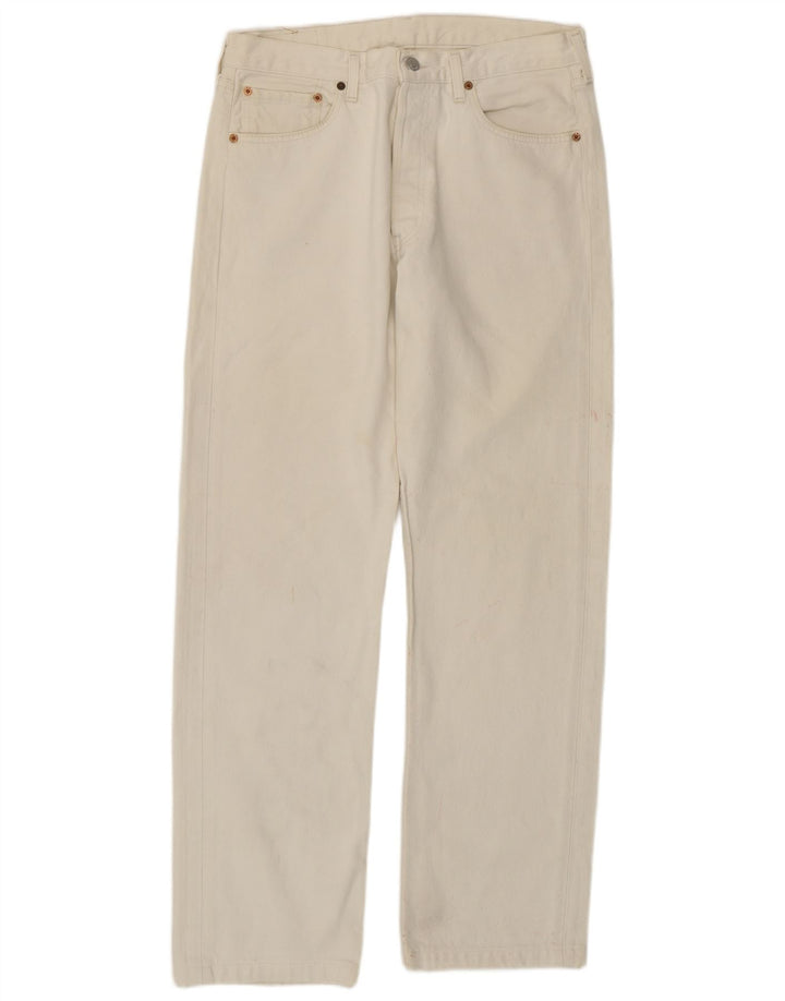 Levi's Herren 501 Straight Jeans W34 L31 Weiße Baumwolle