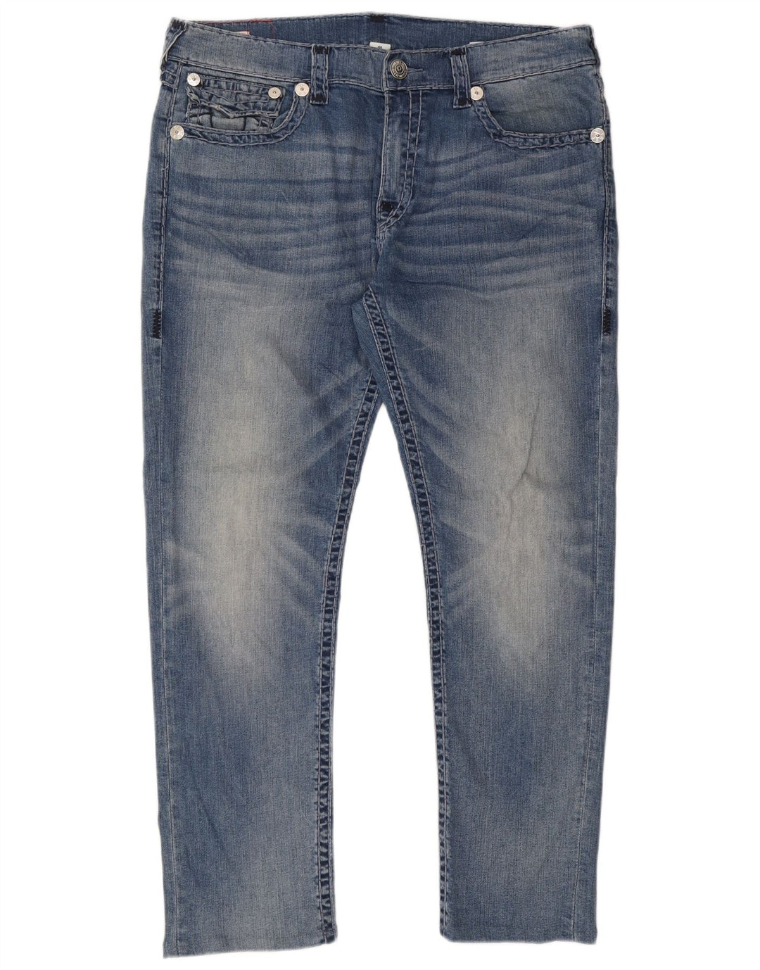 True Religion Herren Slim Jeans W40 L31 Blaue Baumwolle