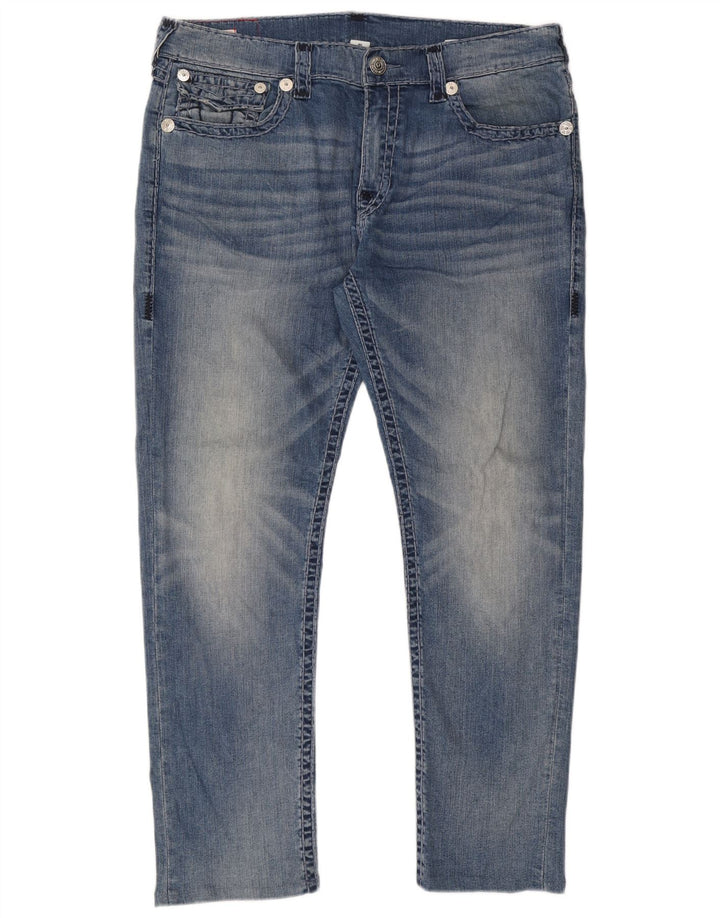 True Religion Herren Slim Jeans W40 L31 Blaue Baumwolle