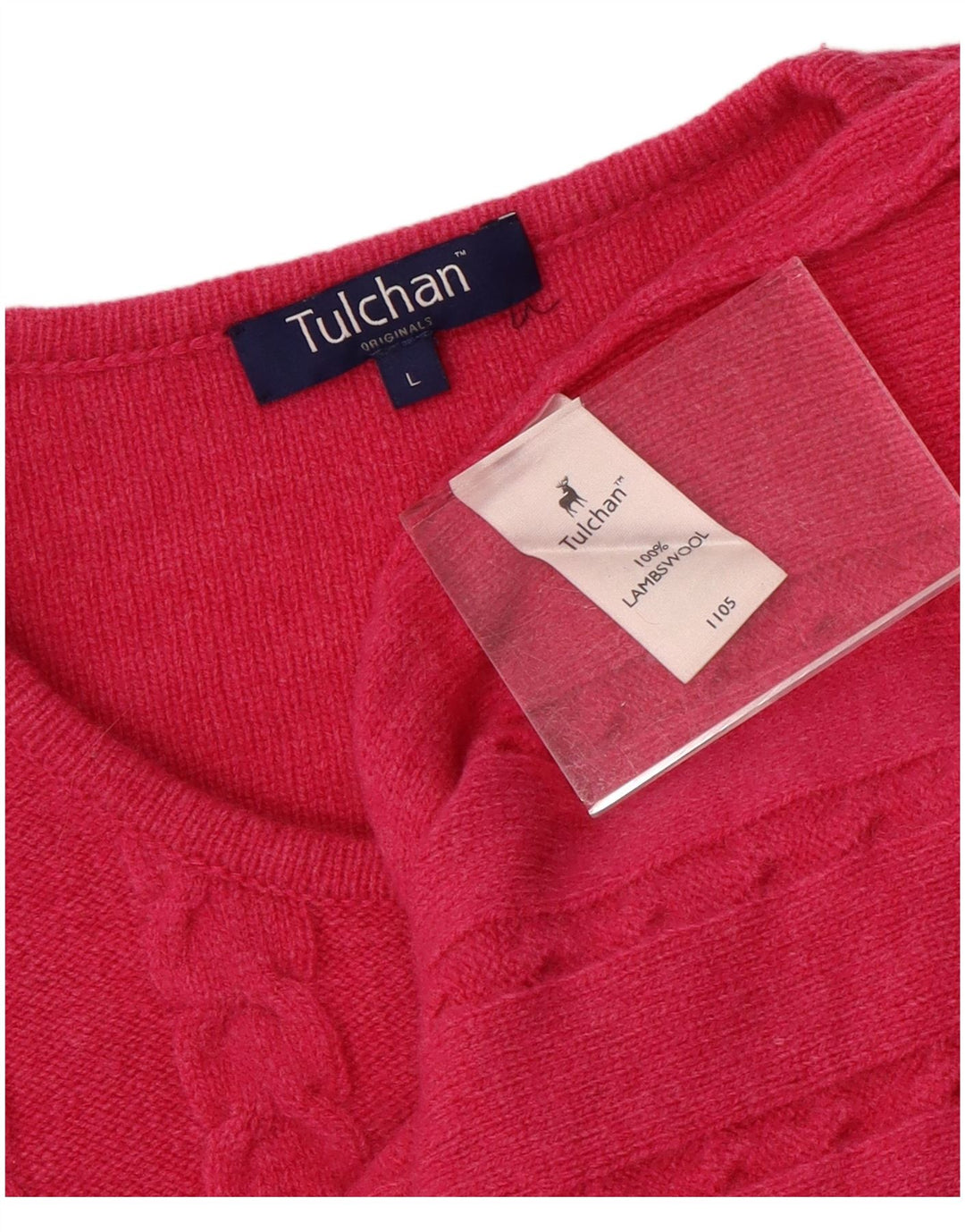 TULCHAN Damen-Cardigan-Pullover UK 16 Große rosa Lammwolle
