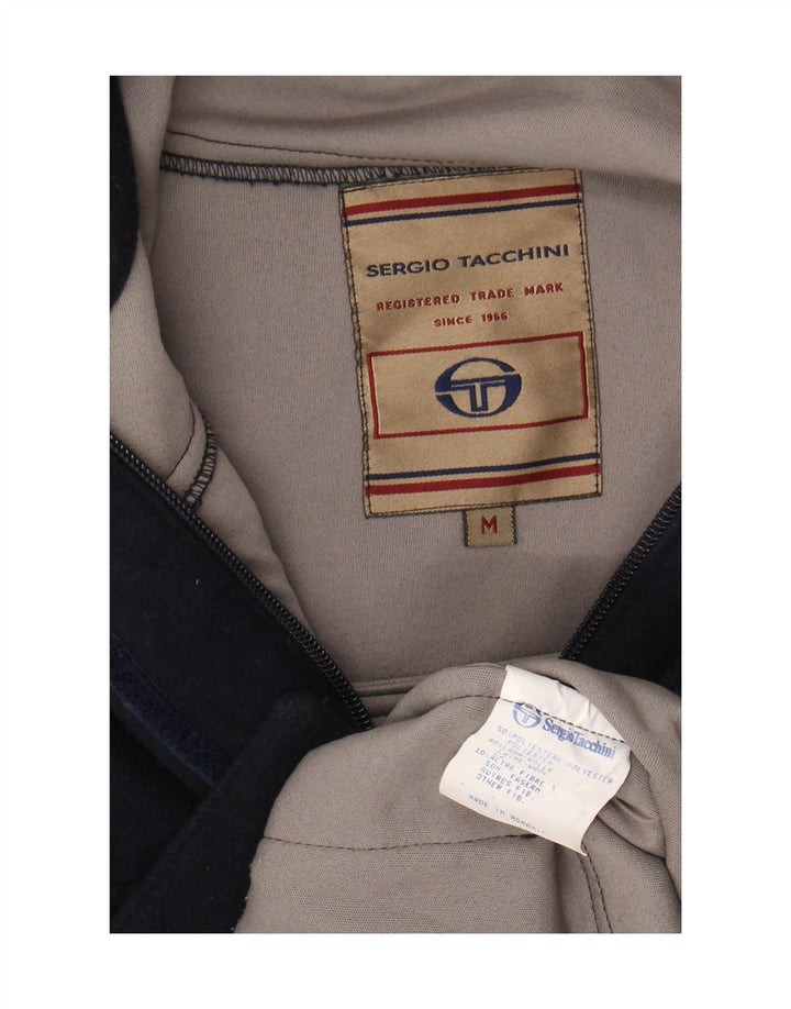 Sergio Tacchini Damen-Windbreaker-Mantel UK 14 Mittelmarineblaues Polyester