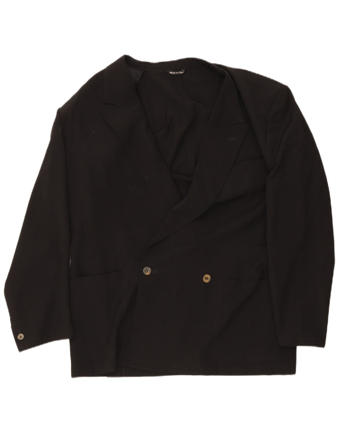 Pal Zileri Zweireihiger Herren-Blazer IT 52 XL aus schwarzer Schurwolle