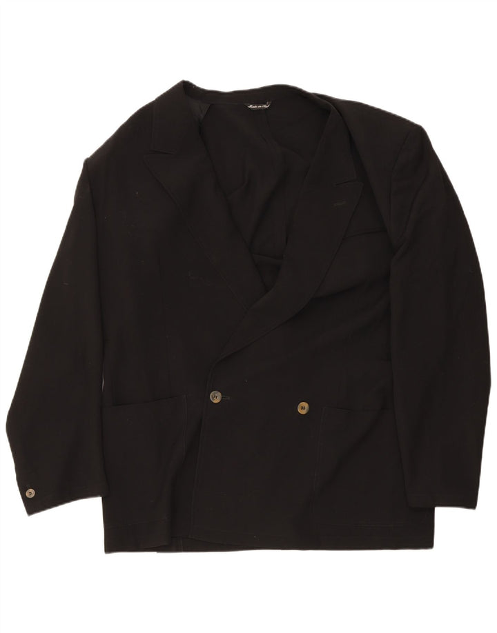 Pal Zileri Zweireihiger Herren-Blazer IT 52 XL aus schwarzer Schurwolle