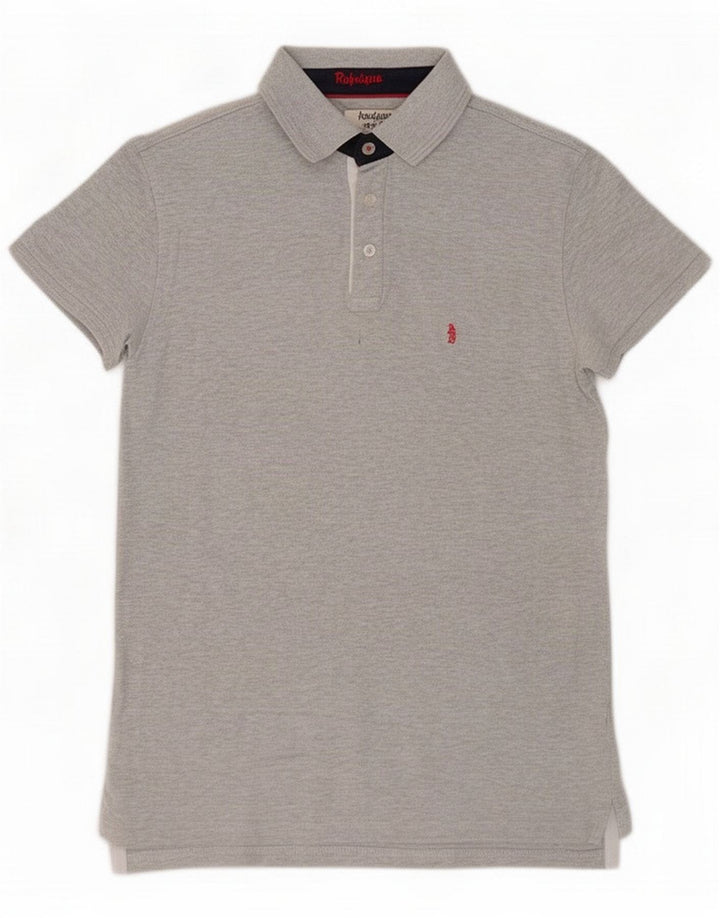 Refrigue Herren-Poloshirt, mittelgrau gesprenkelte Baumwolle