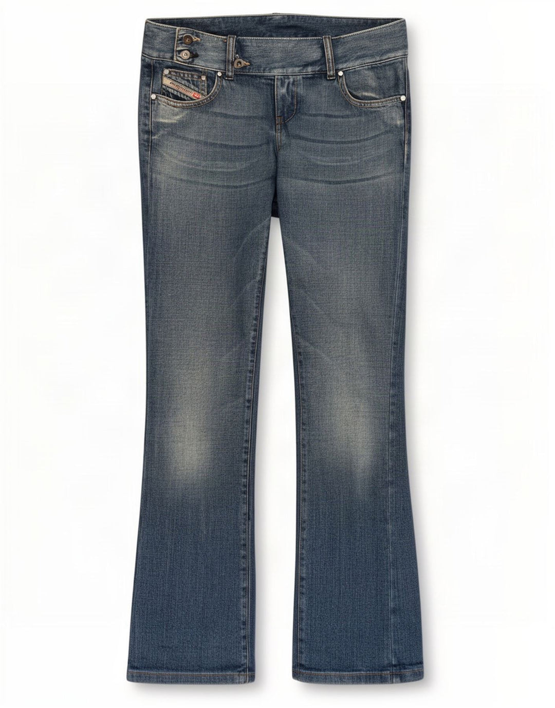 Diesel Damen Bootcut Jeans W29 L33 Blaue Baumwolle