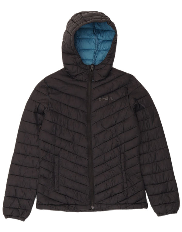 Mountain Warehouse Wattierte Damenjacke mit Kapuze, UK 8, Größe S, schwarzes Nylon