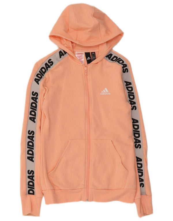 Adidas Mädchen-Kapuzenpullover mit grafischem Reißverschluss, 13–14 Jahre, rosa, Colourblock-Baumwolle