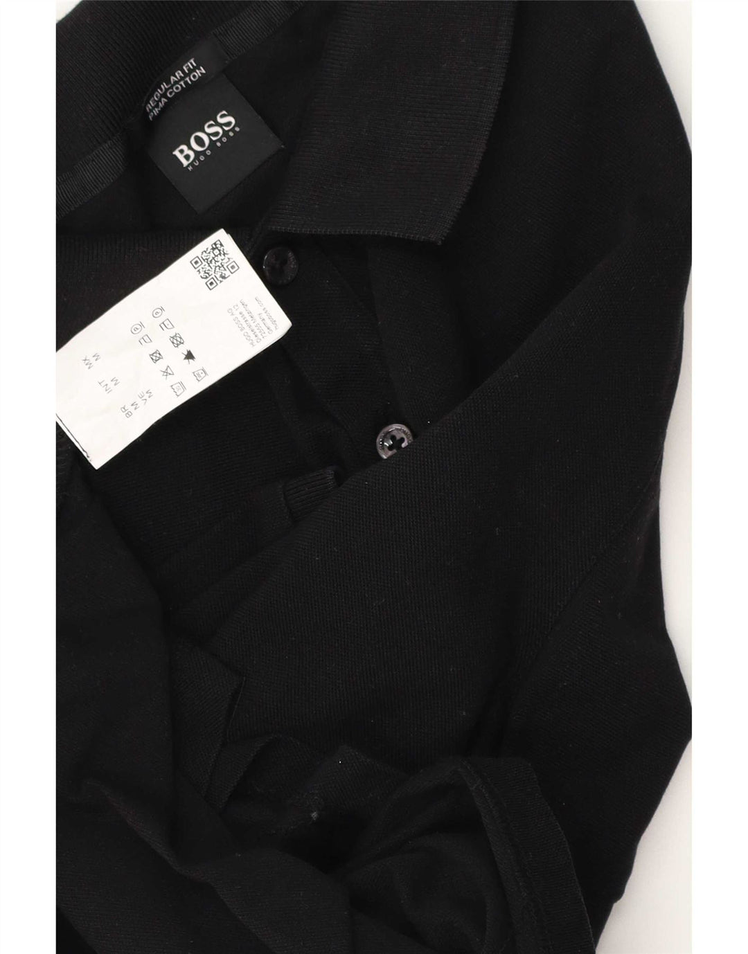 Hugo Boss Herren-Poloshirt mit normaler Passform, mittelschwarze Baumwolle