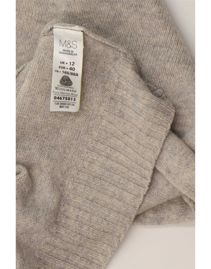 Marks & Spencer Damen-Pullover mit U-Boot-Ausschnitt, Gr. 12, Mittelblau meliert