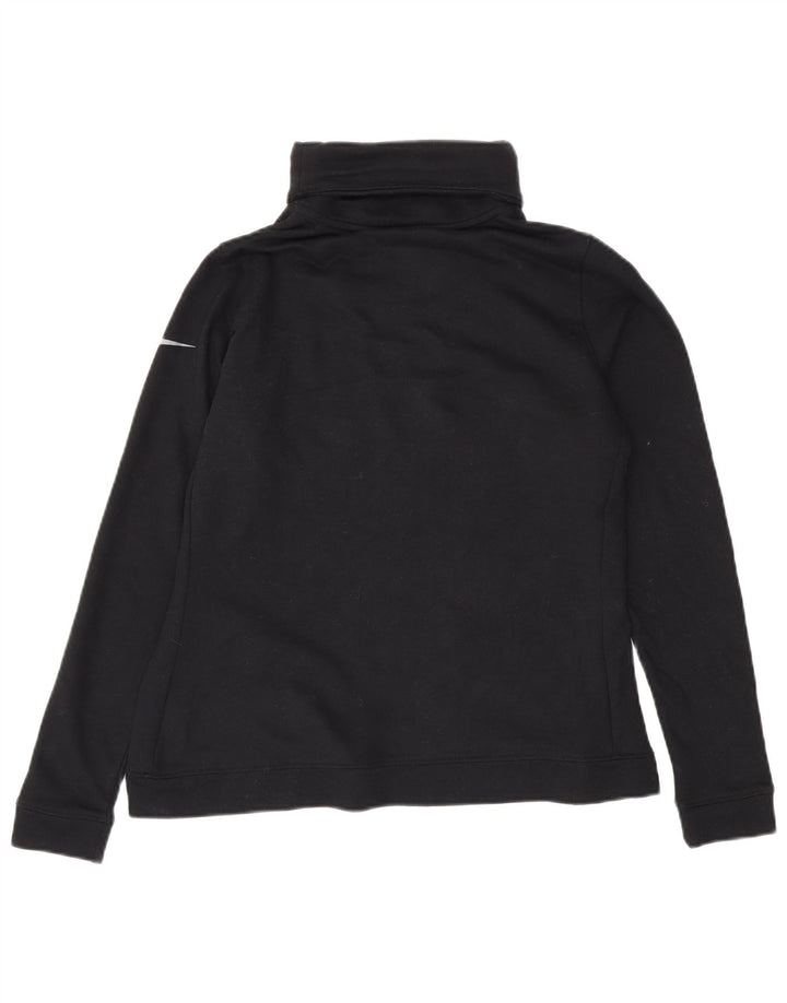 Nike Damen Dri Fit Graphic Sweatshirt Pullover UK 14 Mittelschwarzes Polyester