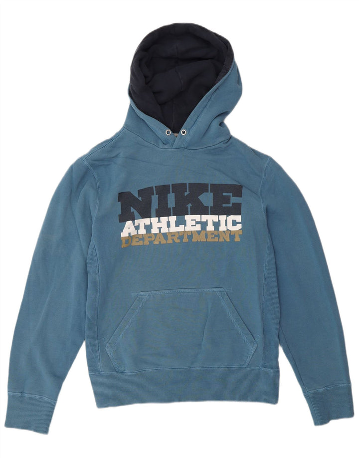 NIKE Herren-Kapuzenpullover mit Grafik, Größe S, Blau, Baumwolle