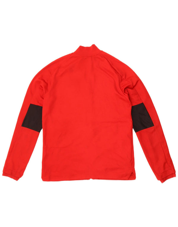 Adidas Jungen-Trainingsanzug-Top-Jacke, 13–14 Jahre, rotes Farbblock-Polyester