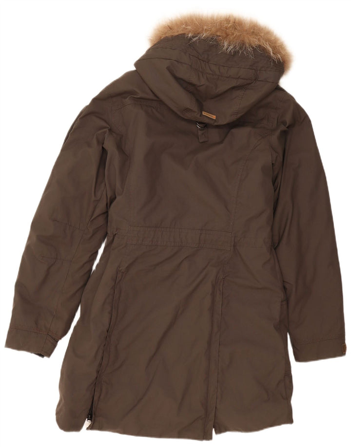 Icepeak Damen-Übergröße, gepolsterter Mantel mit Kapuze, EU 36, klein, Khaki, Polyamid
