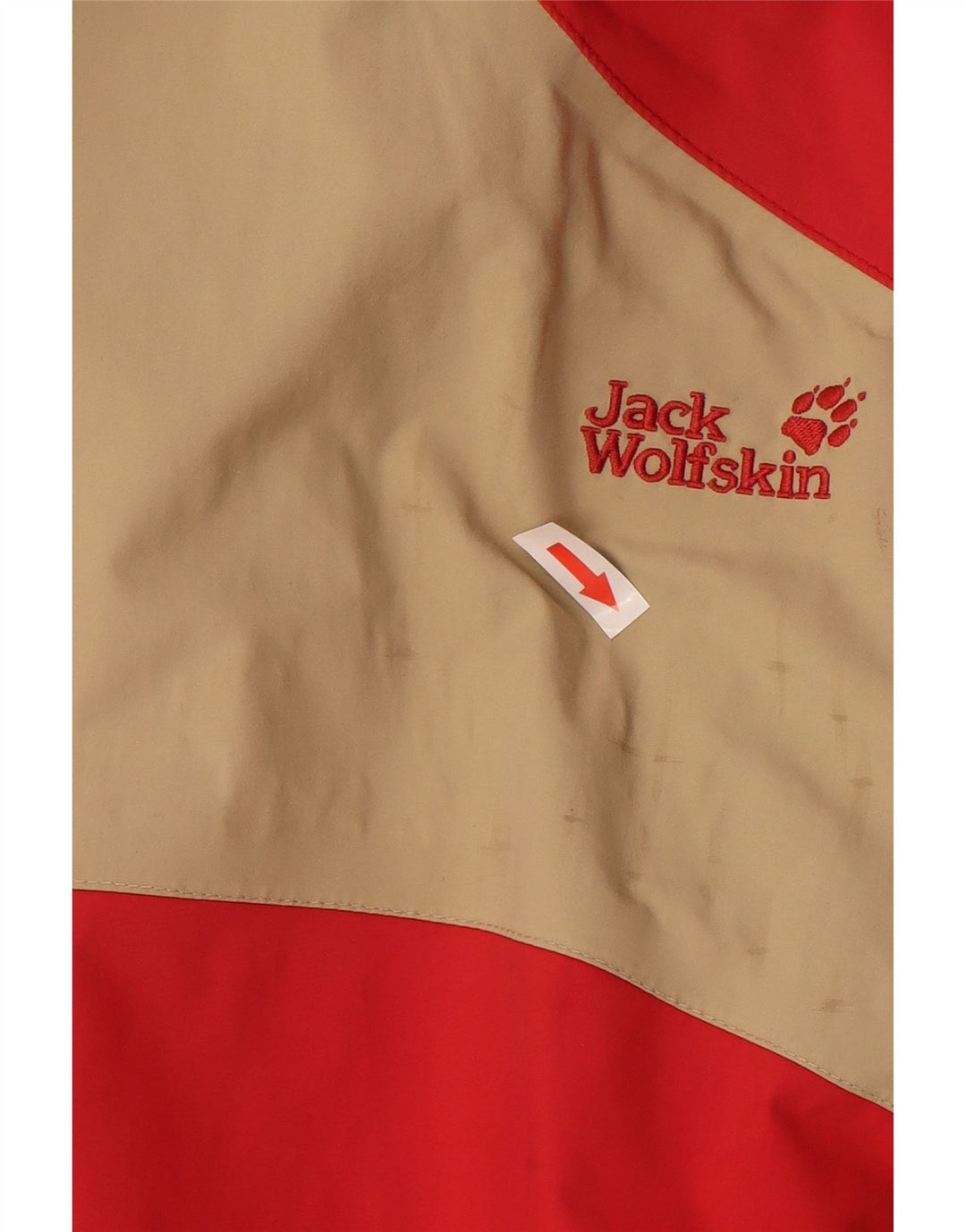 Jack Wolfskin Womens Loose Fit Regenjacke UK 12 Medium Red Colourblock