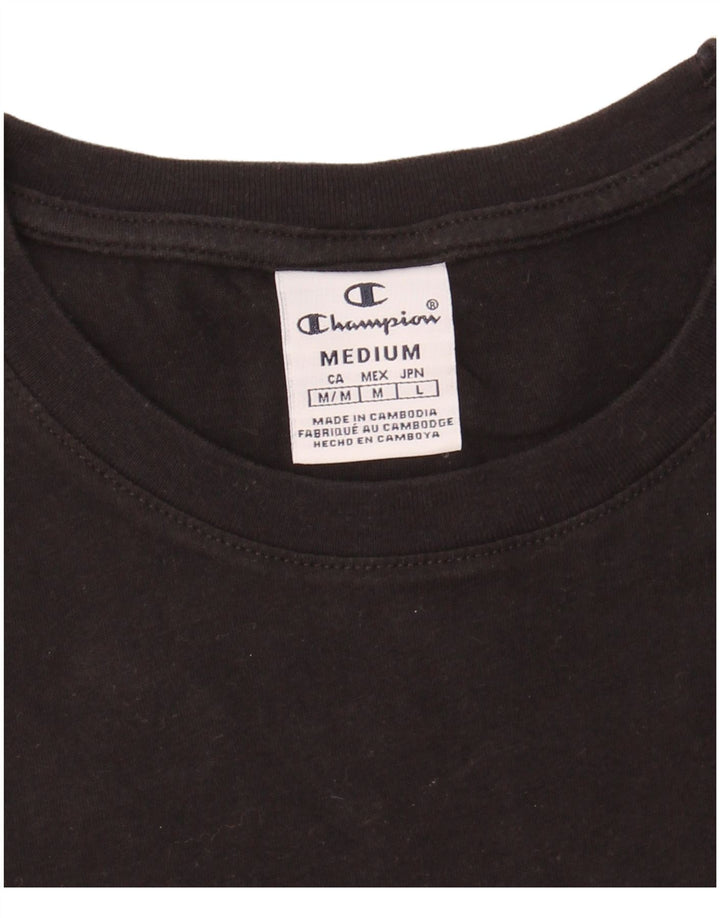 CHAMPION Womens Graphic T-Shirt Top UK 14 Medium Black
