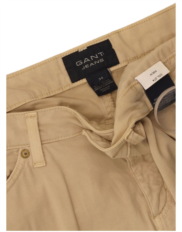 Gant Damen Caprihose W34 L20 Beige Baumwolle