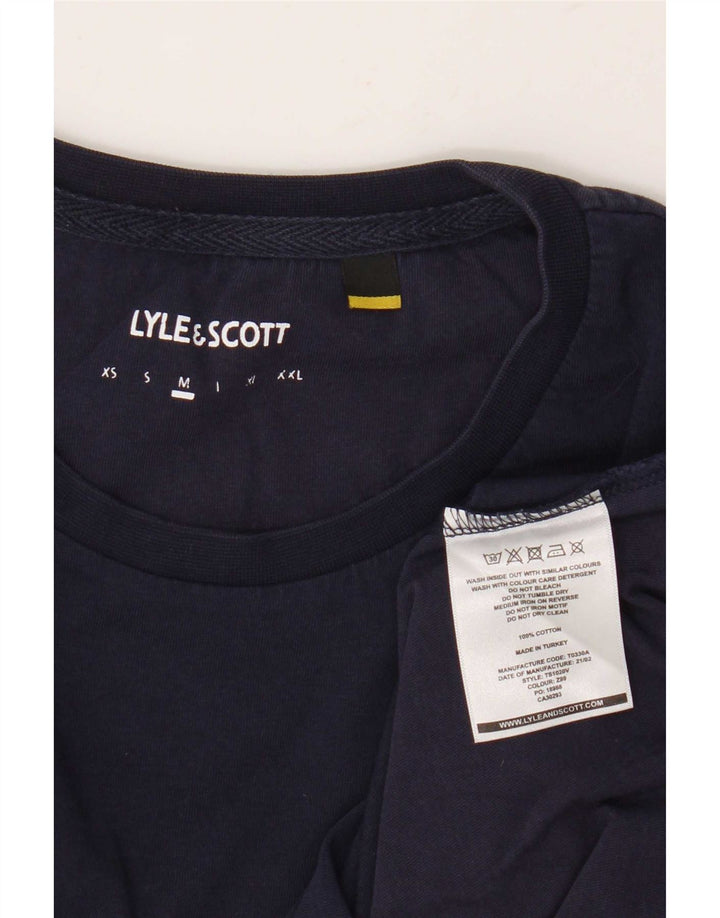 Lyle & Scott Herren-Grafik-T-Shirt-Oberteil aus Baumwolle in mittlerem Marineblau