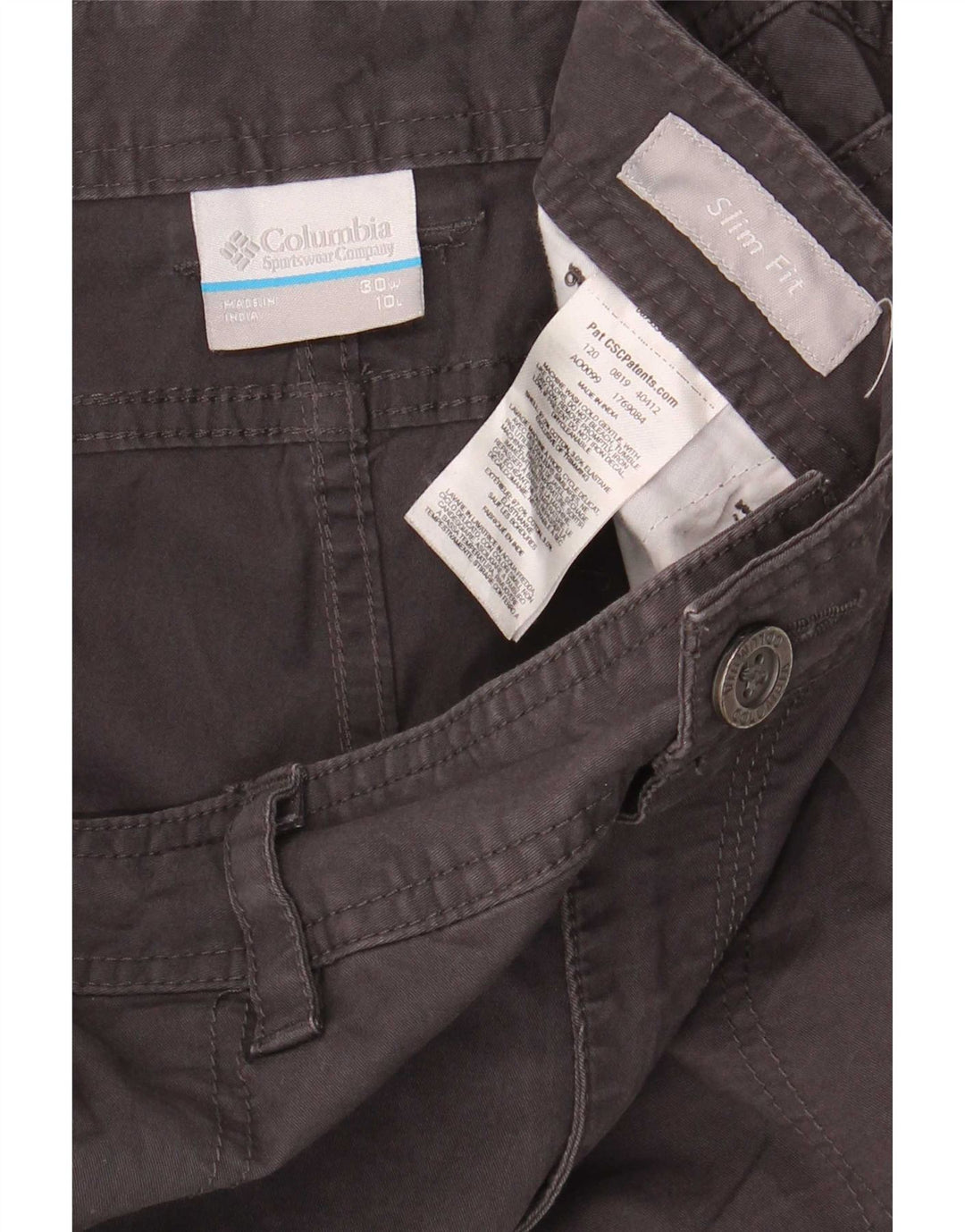 Columbia Slim Fit Chino-Shorts für Herren, W30, mittelgraue Baumwolle