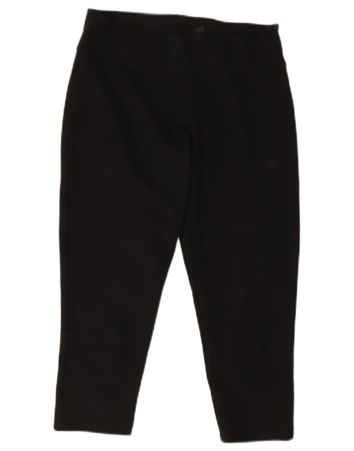 Adidas Damen Climalite Capri Leggings UK 12/14 Medium Schwarz Polyester