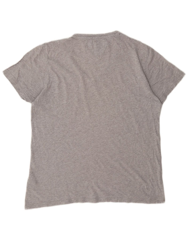 Tommy Hilfiger Damen T-Shirt Top UK 18 XL Grau gefleckte Baumwolle